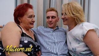 Two Horny Grandma’s Invite a Big Dick Toyboy Over For Some Threesome Fun!